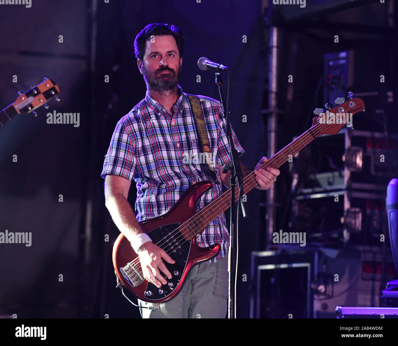 Fort Lauderdale FL, USA. 24th Nov, 2019. Derek Gibbs of Reel Big Fish  performs during The Riptide Music Festival at Fort Lauderdale Beach on  November 24, 2019 in Fort Lauderdale, Florida. Credit: