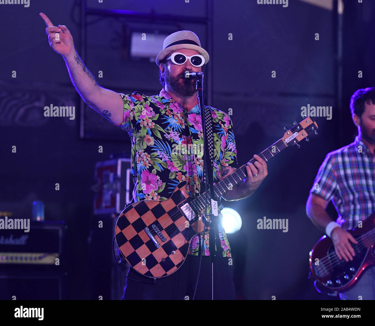 Aaron Barrett of Reel Big Fish performing during the Bamboozle Left at the Verizon Wireless Amphitheater in Irvine. Credit: Jared Milgrim/The Photo Access Stock Photo - Alamy Aaron Barrett of Reel Big Fish performing during the Bamboozle Left at the Verizon Wireless Amphitheater in Irvine. Credit: Jared Milgrim/The Photo Access Stock Photo - Alamy