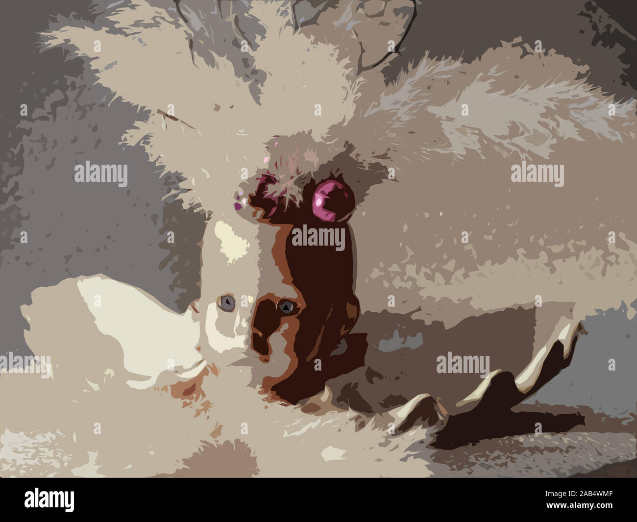 Doll Head Emerging From Shell With Pampas Grass Cutout Filter Effect In Photoshop Stock Photo Alamy