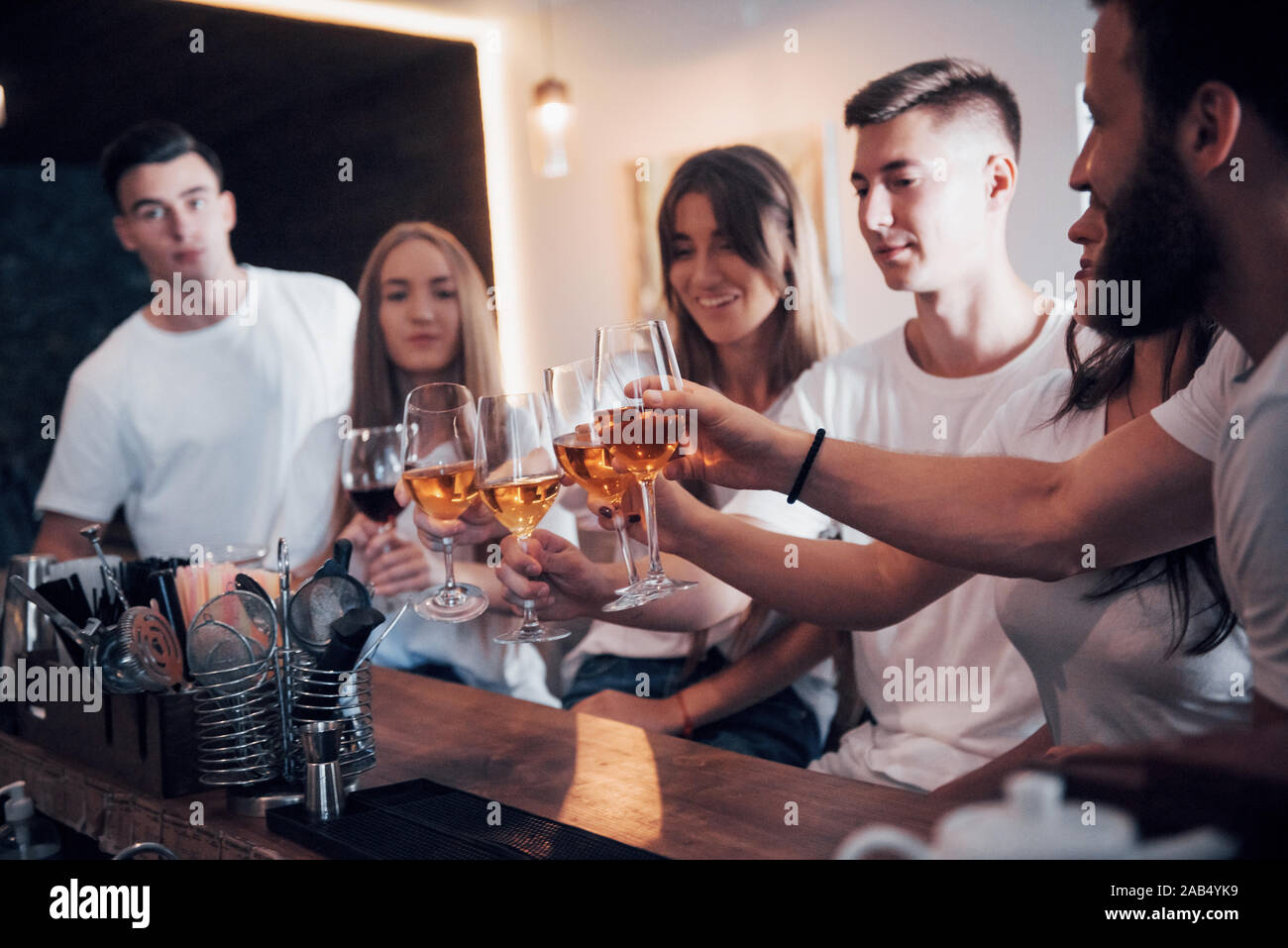 Leisure and communication concept. Group of happy smiling friends ...