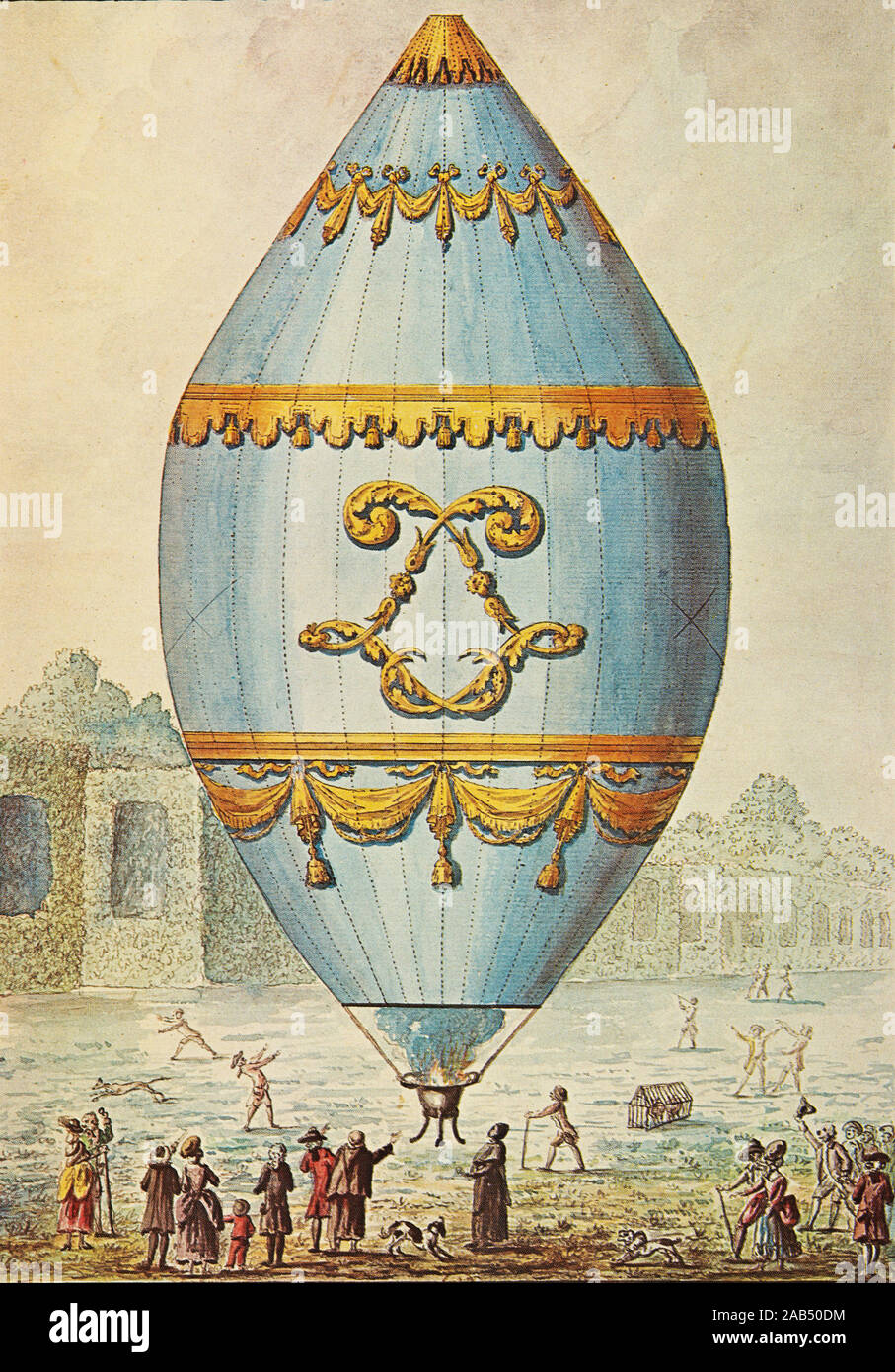 Engraving , The first hot air balloon in Paris 4 june 1783 Stock Photo -  Alamy