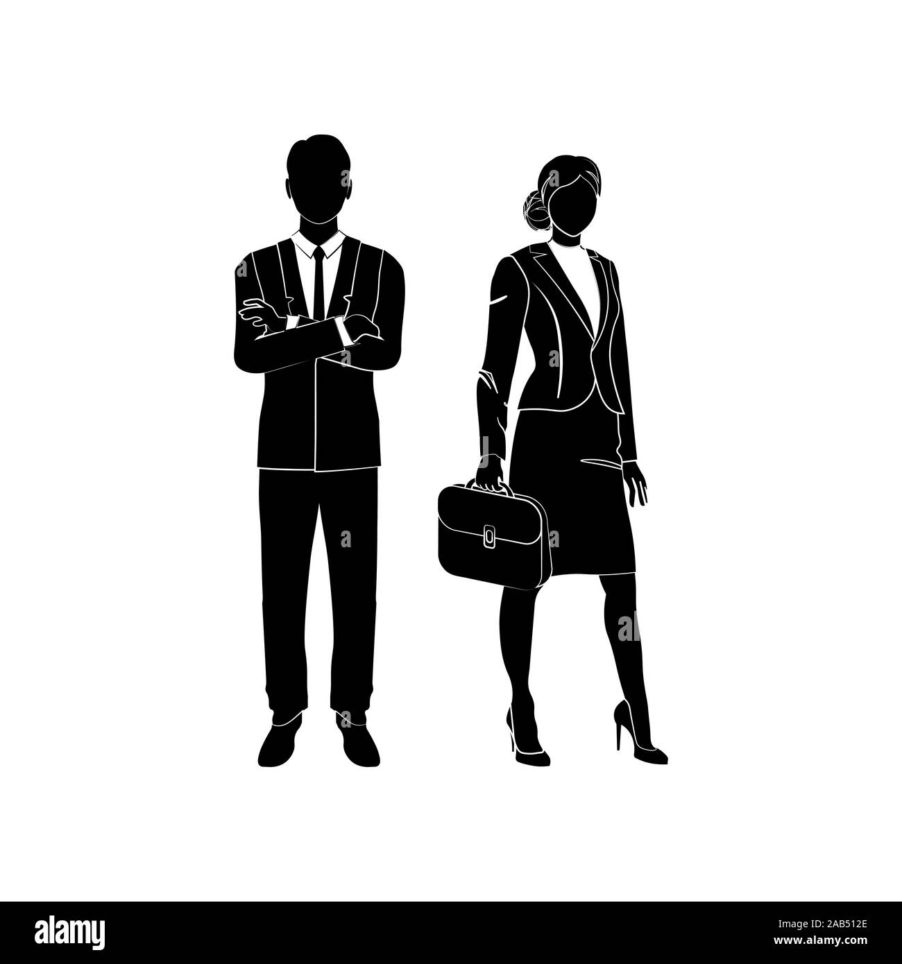 Businessman, manager standing with his arms crossed on his chest vector