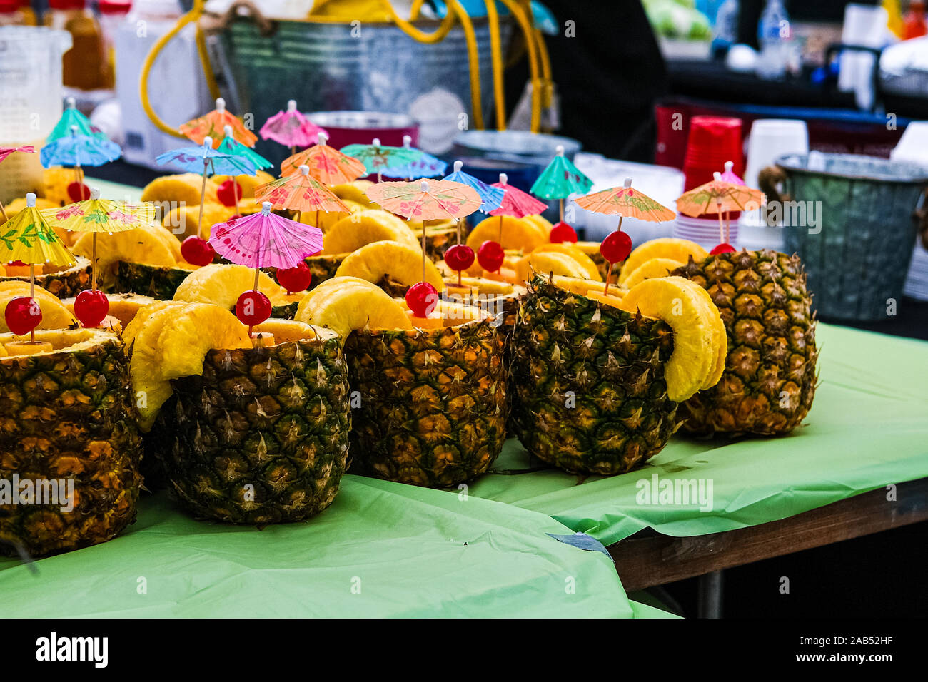 Tropical Pineapple Drinks Stock Photo
