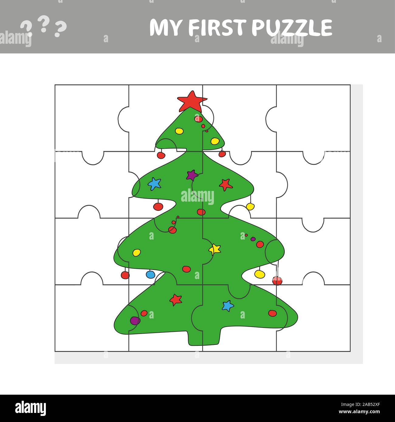 Puzzle Christmas Tree vector illustration for kids Stock Vector Image & Art Alamy