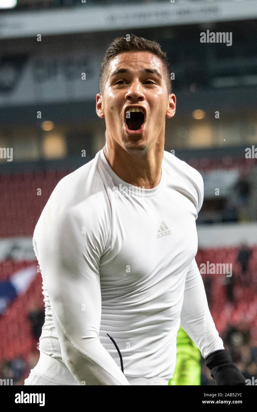 Copenhagen, Denmark, 24th, November 2019. Pieros Sotiriou of FC Copenhagen is thanking the fans after the 3F Superliga match between FC Copenhagen and Hobro IK at Telia Parken. (Photo credit: Gonzales Photo - Dejan Obretkovic). Stock Photo
