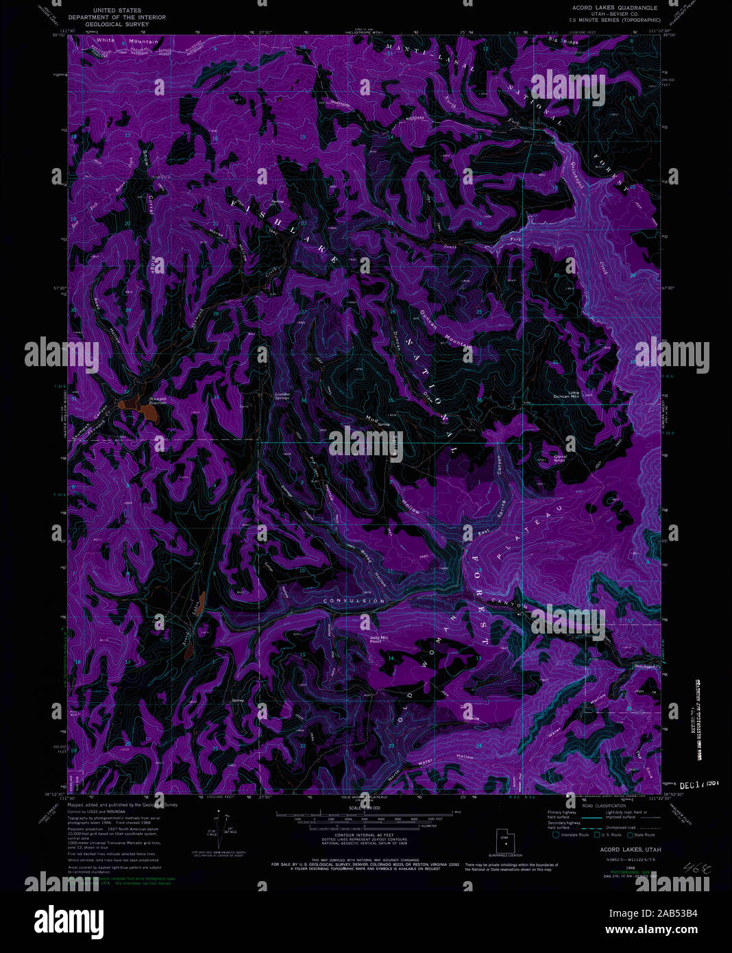 UT Acord Lakes 247881 1968 24000 Inverted Restoration Stock Photo Alamy