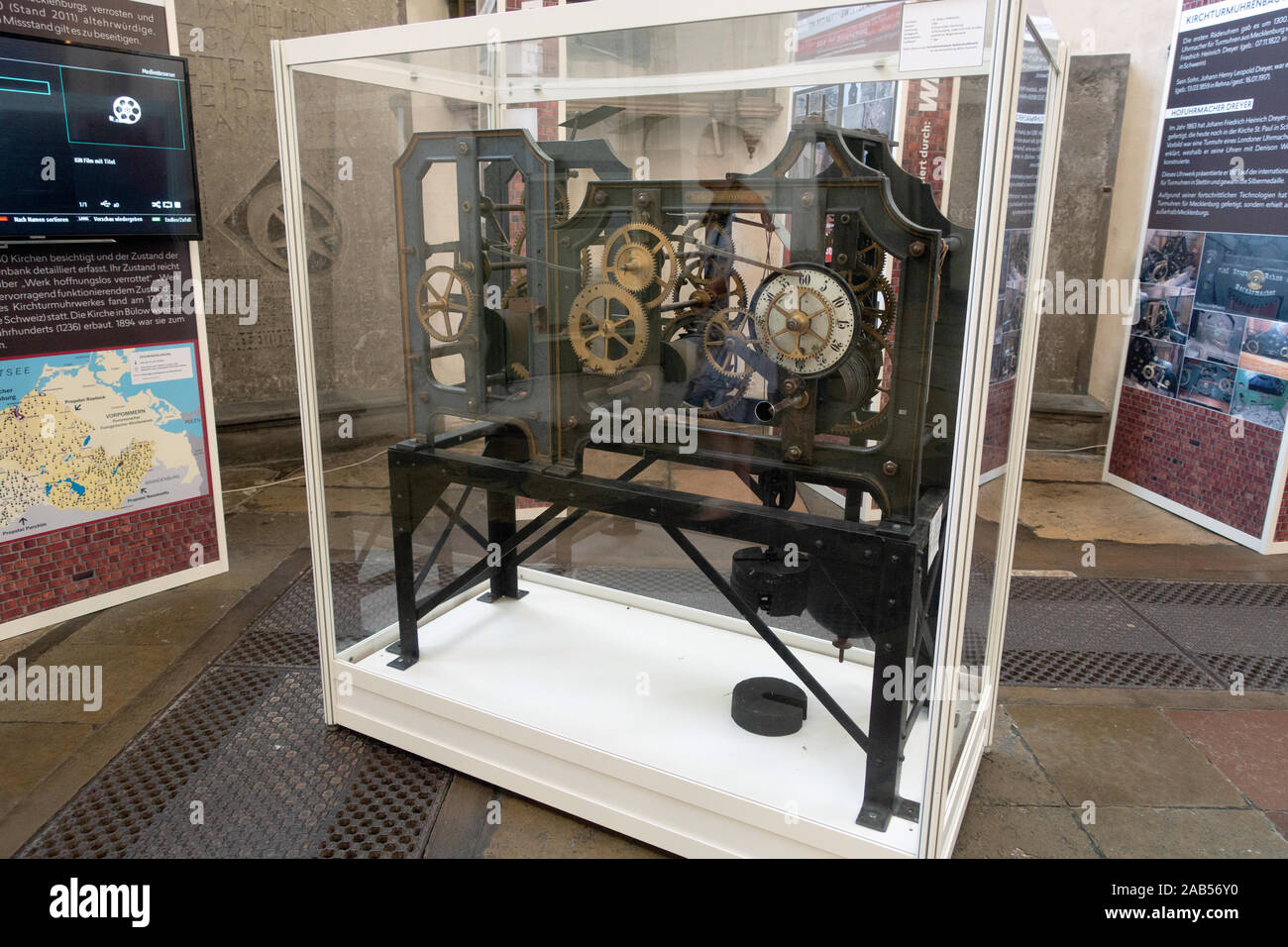 15th Century Astronomical Clock in Neuer Markt Square, Rostock Stock