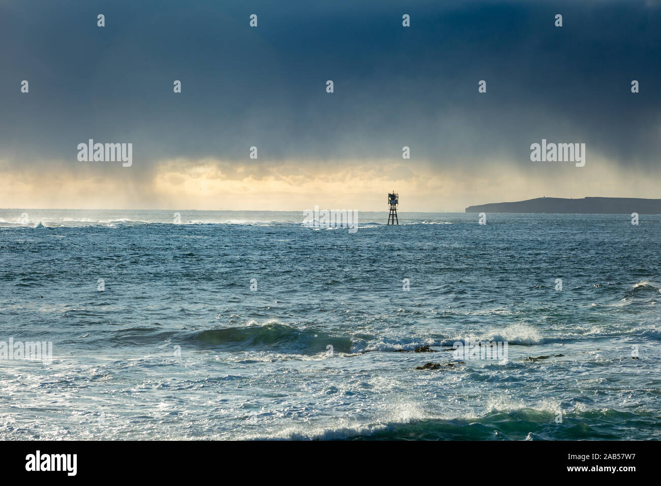 Heavy sea, off South Ronaldsay, Orkney Islands, UK Stock Photo