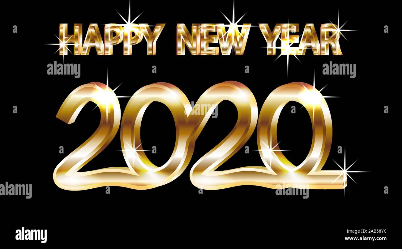 Happy New Year One Piece Pure Gold 3d Inscription Vector Illustration Stock Vector Image Art Alamy