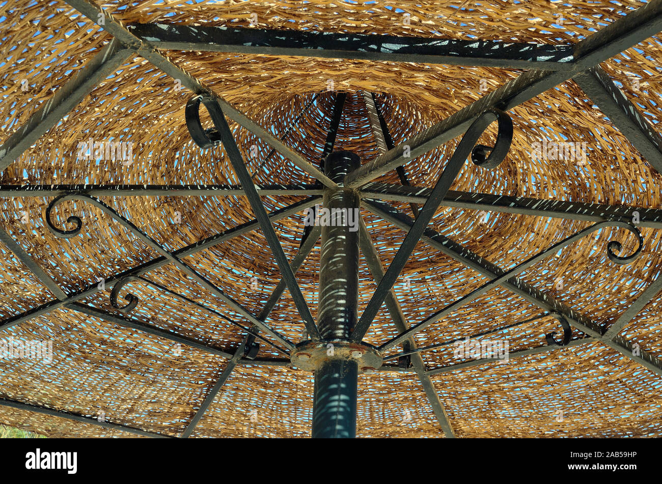 beach umbrella at marsa alam egypt Stock Photo Alamy