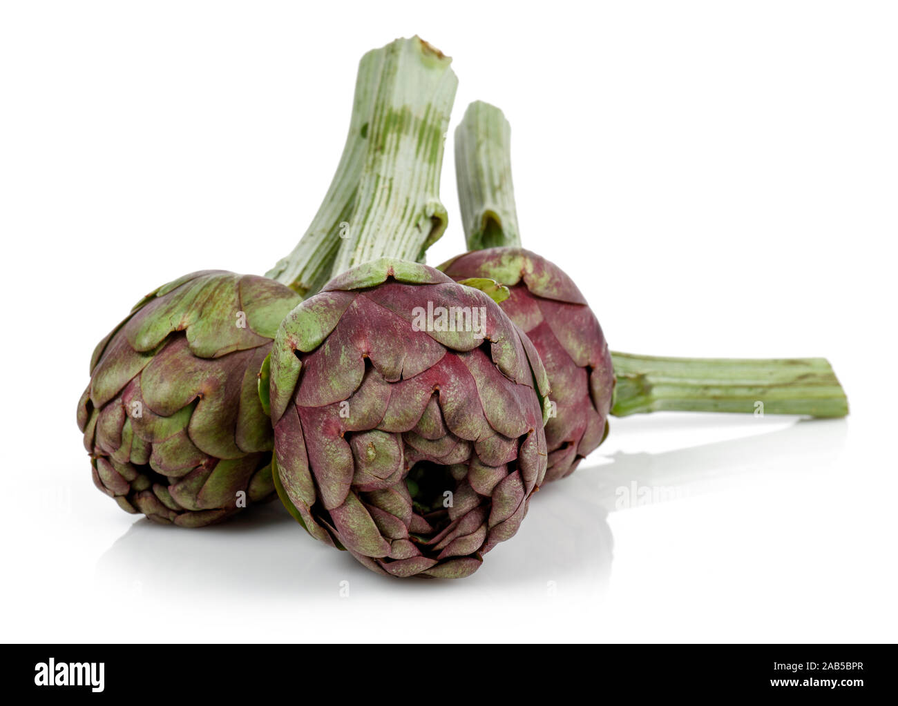 Fresh artichokes isolated on white background Stock Photo