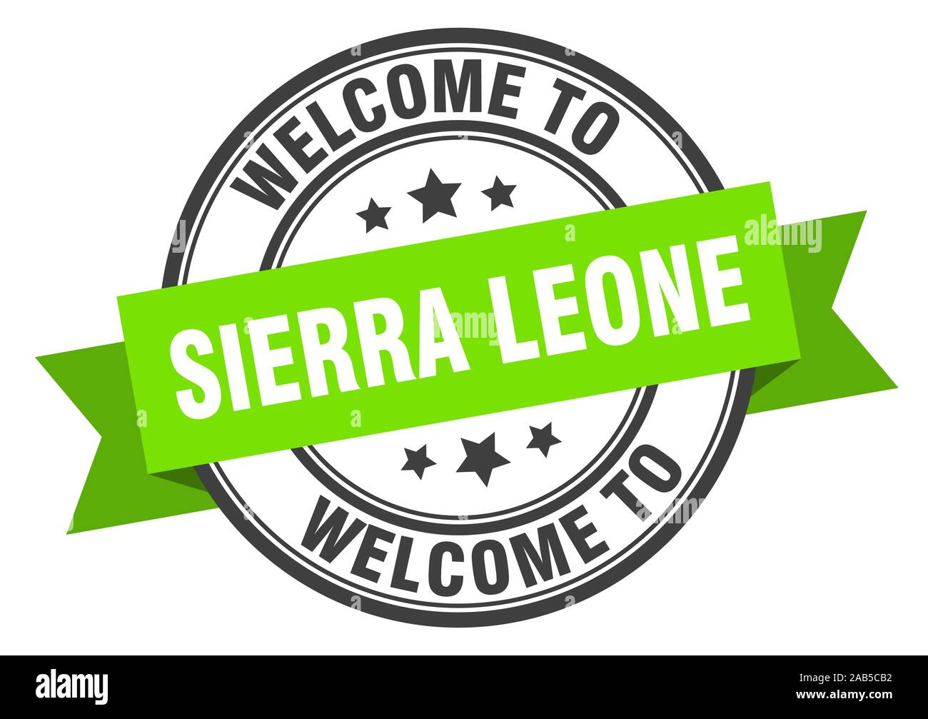 Sierra Leone Stamp Welcome To Sierra Leone Green Sign Stock Vector