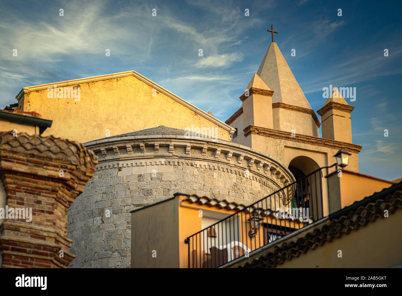 view of the back of the cathedral of Santa Maria della Purificazione, Termoli. Molise, Italy Stock Photo