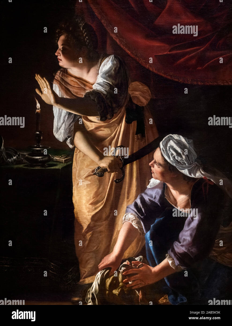 Judith and Her Maidservant with the Head of Holofernes by Artemisia Gentileschi (1593-1656), oil on canvas, c.1623-25 Stock Photo