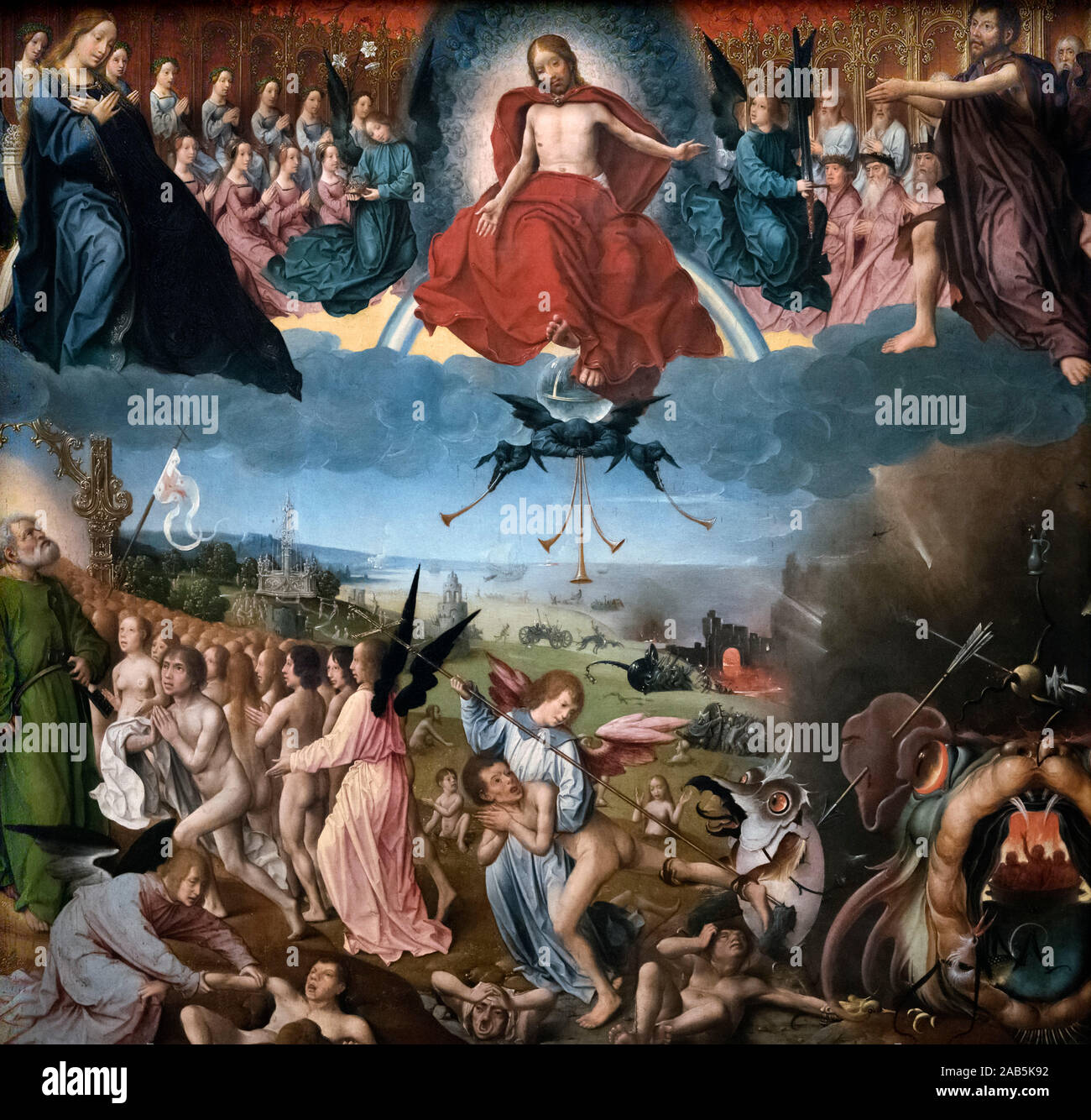 The Last Judgment by Jan Provost (1462-1529), oil on oak panel, c.1525 Stock Photo