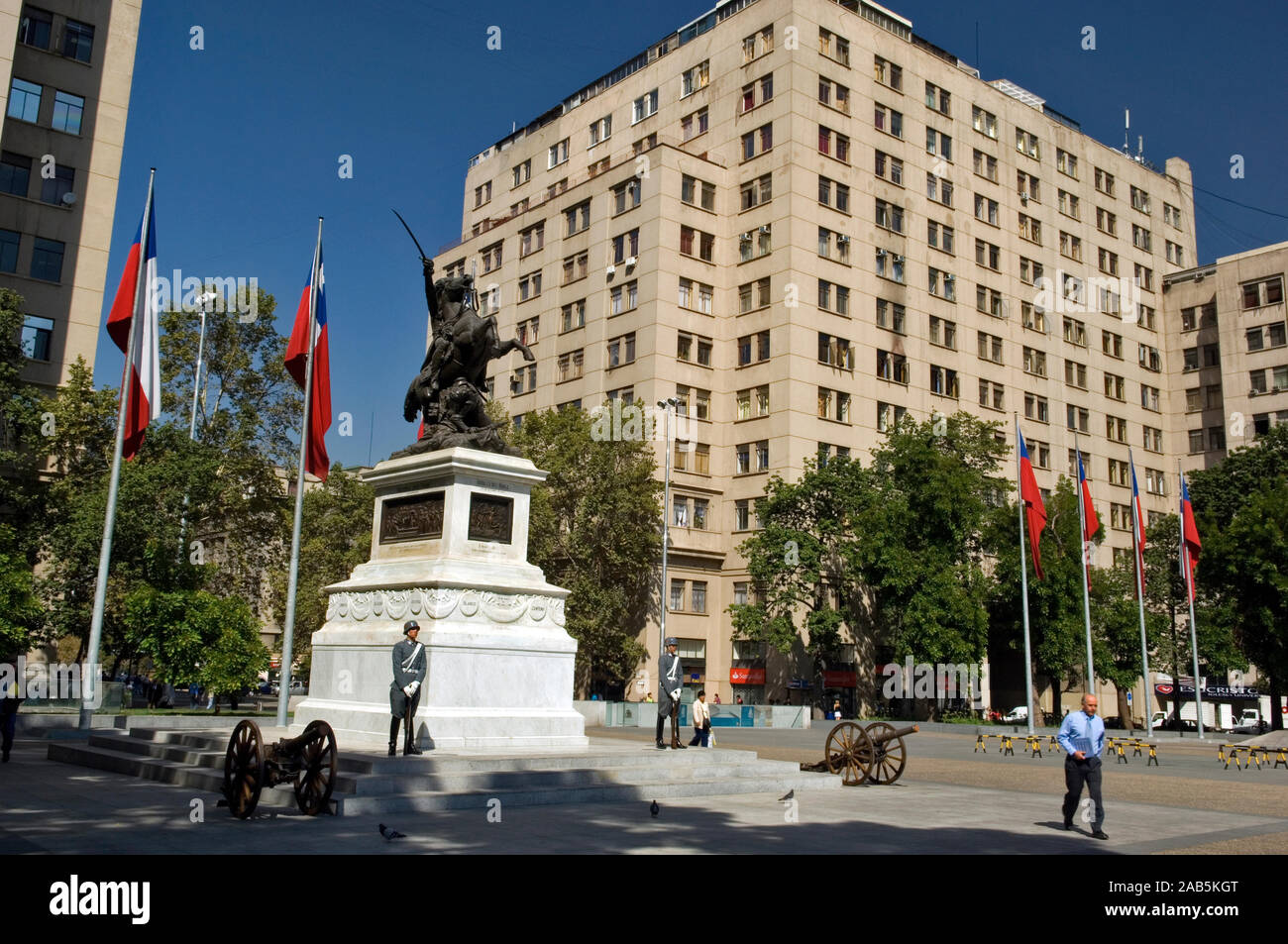 Ecuestre de Bernardo O'Higgins Monument, Los Libertadores Square, Santiago, Chile Stock Photo