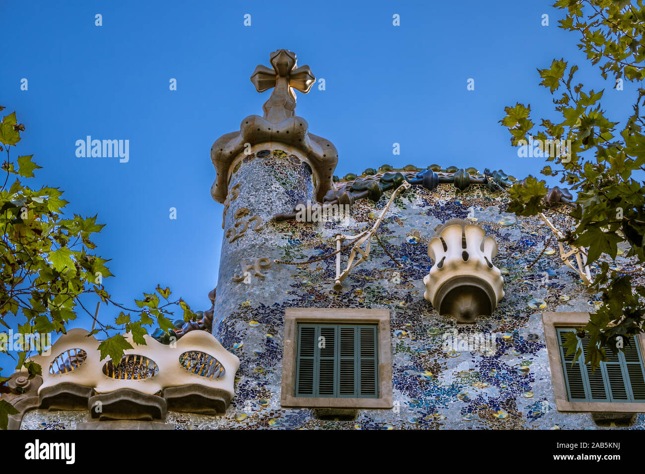 BARCELONA, SPAIN - AUGUST 24, 2019: Casa Batlló is a work designed by the famous Catalan architect Antoni Gaudi in 1904 and completed in 1907. Stock Photo