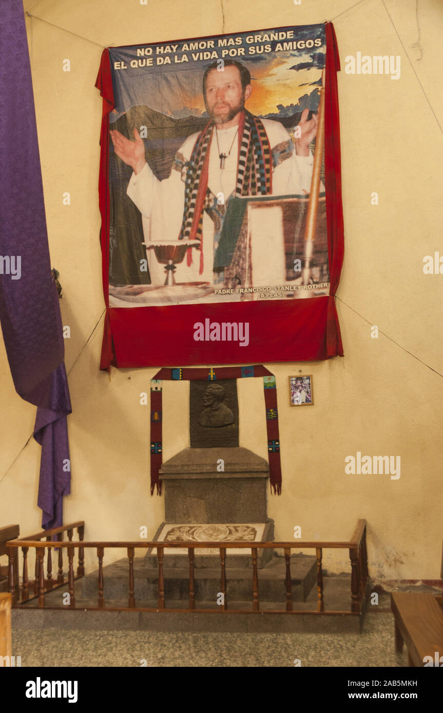 Guatemala, Lake Atitlan, Santiago Atitlan, Iglesia Parroquial Santiago Apostol, Catholic church, 1571-1582, Priest Stanley Rother memorial and grave Stock Photo - Alamy Guatemala, Lake Atitlan, Santiago Atitlan, Iglesia Parroquial Santiago Apostol, Catholic church, 1571-1582, Priest Stanley Rother memorial and grave Stock Photo - Alamy