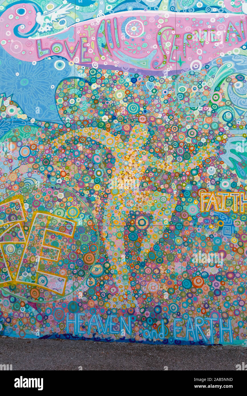 Albuquerque, New Mexico mural detail by Dimitri Kadiev titled "Heaven