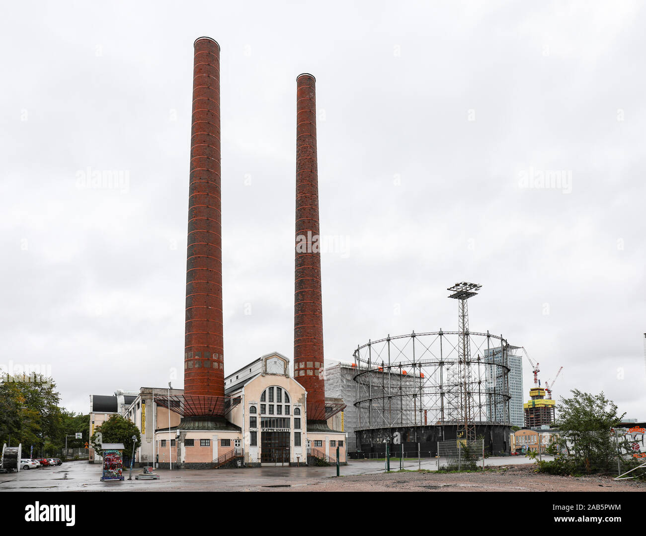 Old Suvilahti gasworks boiler hall in Helsinki, Finland Stock Photo