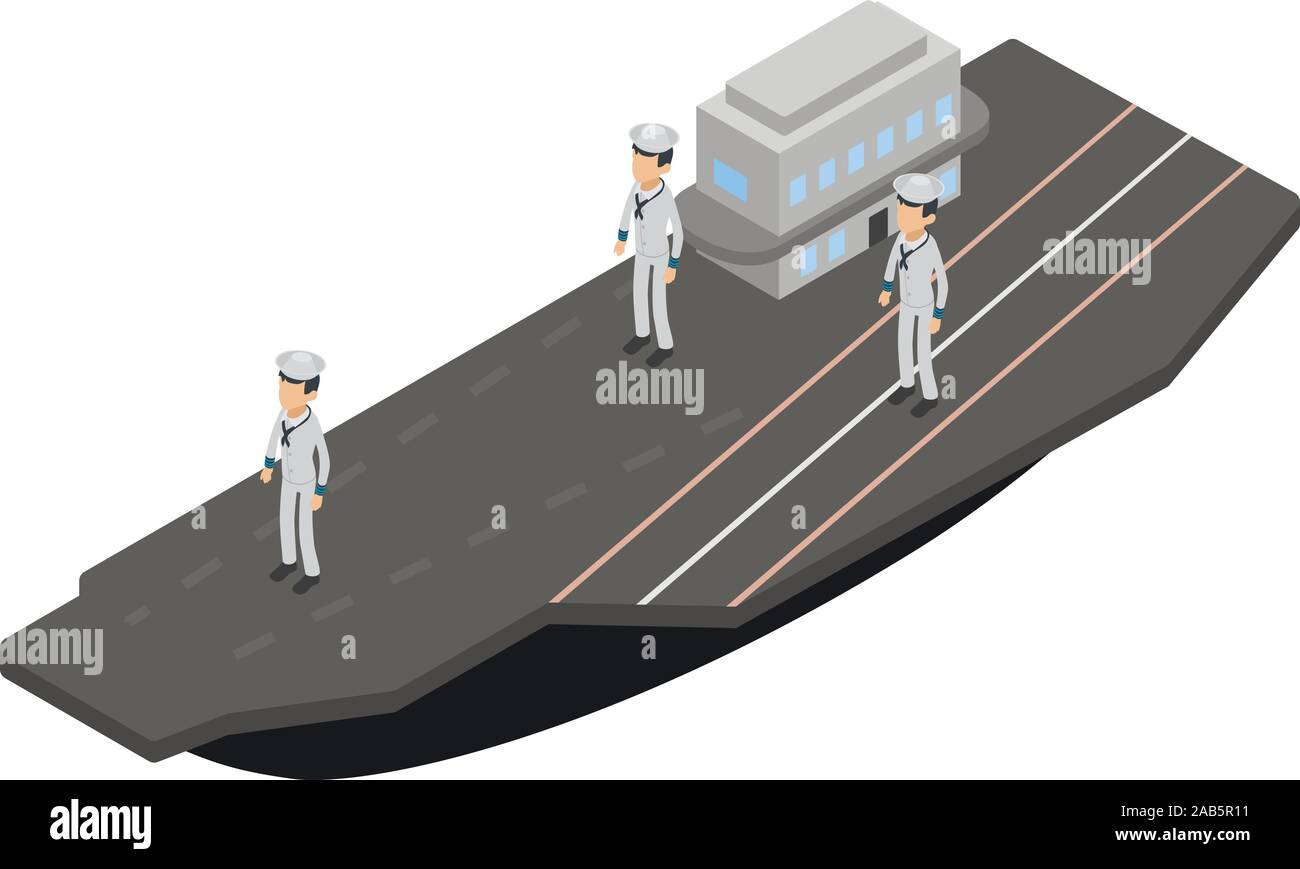 Aircraft carrier icon, isometric style Stock Vector