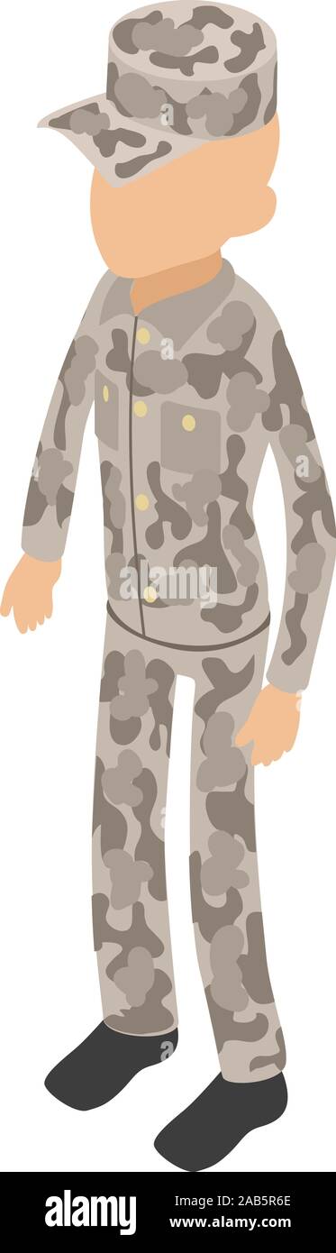 Soldier icon, isometric style Stock Vector