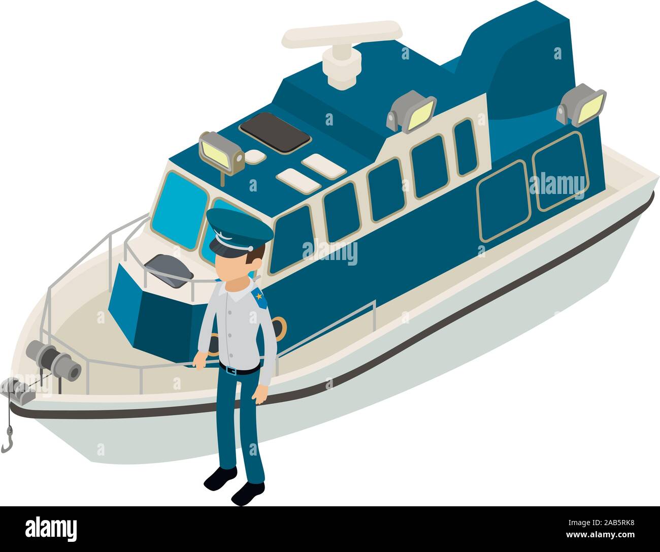 Warship icon, isometric style Stock Vector