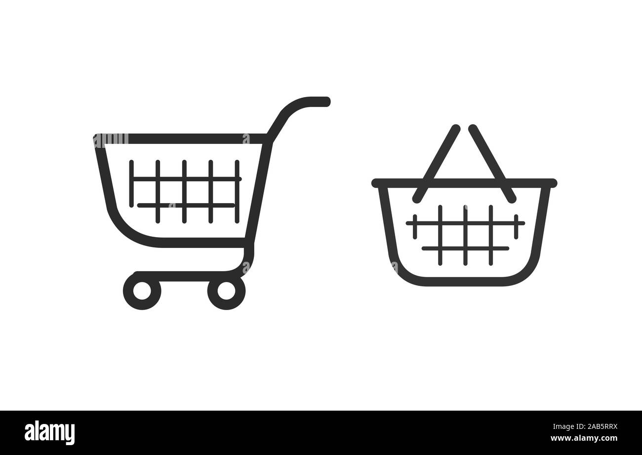 Shopping cart, consumer basket icon. Vector illustration Stock Vector