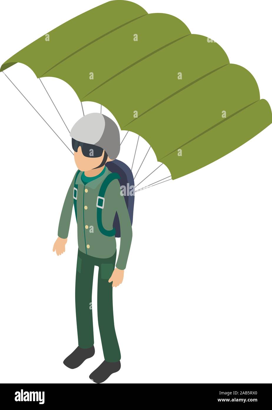 Skydiver icon, isometric style Stock Vector