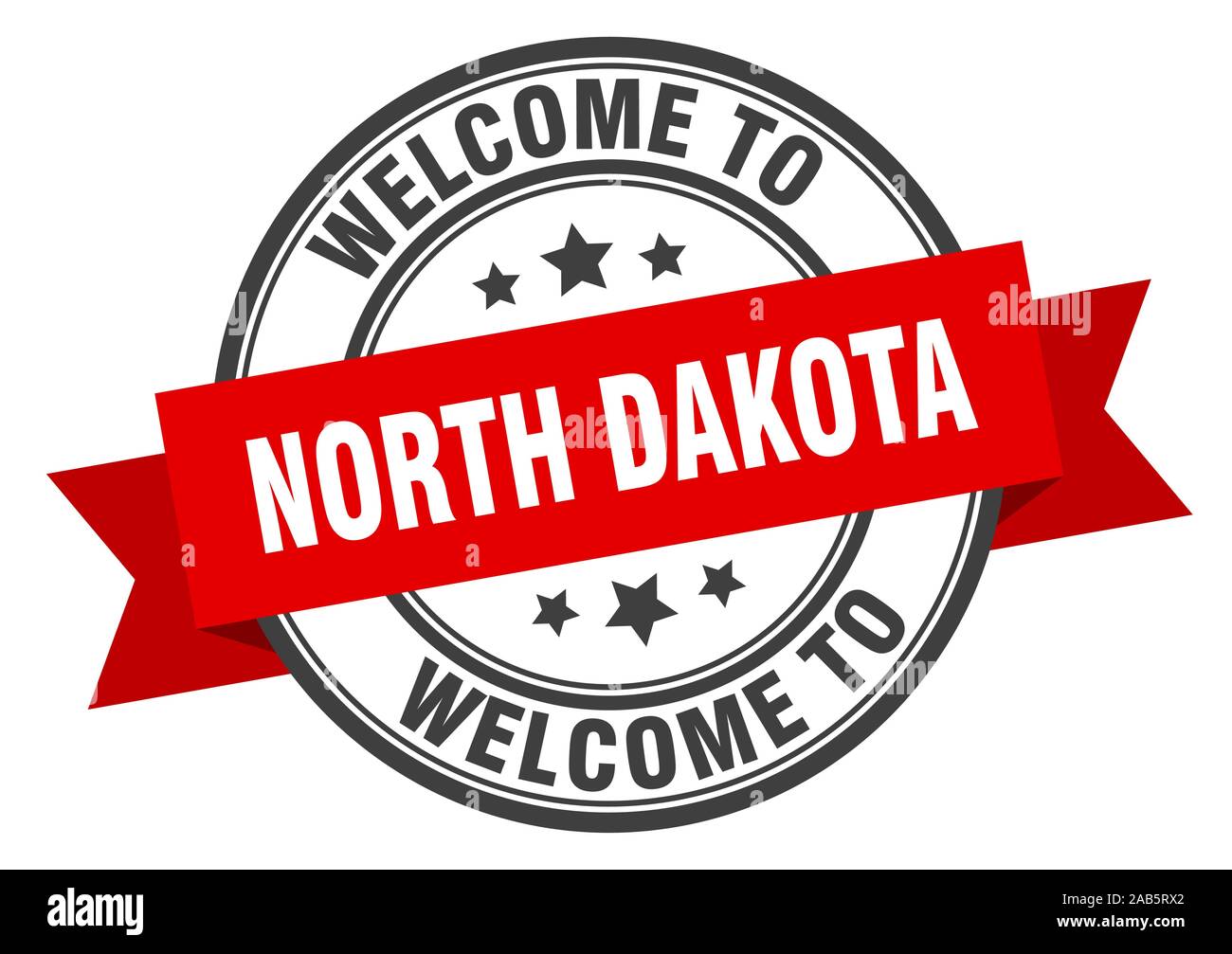 North Dakota stamp. welcome to North Dakota red sign Stock Vector