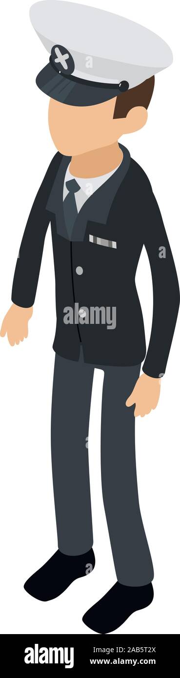 Captain icon, isometric style Stock Vector