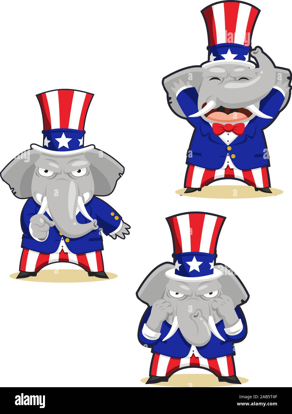 republican elephant uncle sam Stock Vector