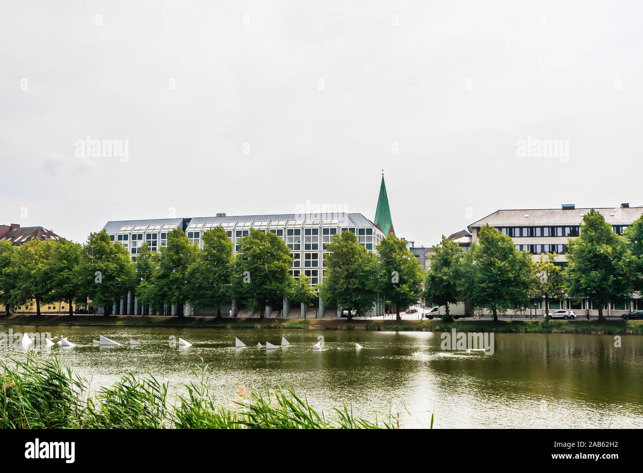 Overlooking the Kleiner Kiel lake,  Kiel, Schleswig-Holstein, Germany, Europe Stock Photo