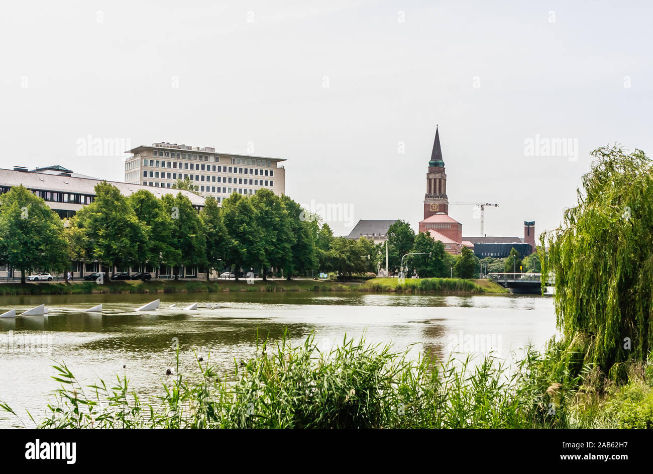 Overlooking the Kleiner Kiel lake,  Kiel, Schleswig-Holstein, Germany, Europe Stock Photo