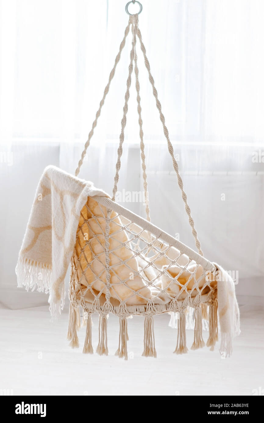 Hanging Rattan Swing High Resolution Stock Photography and Images Alamy