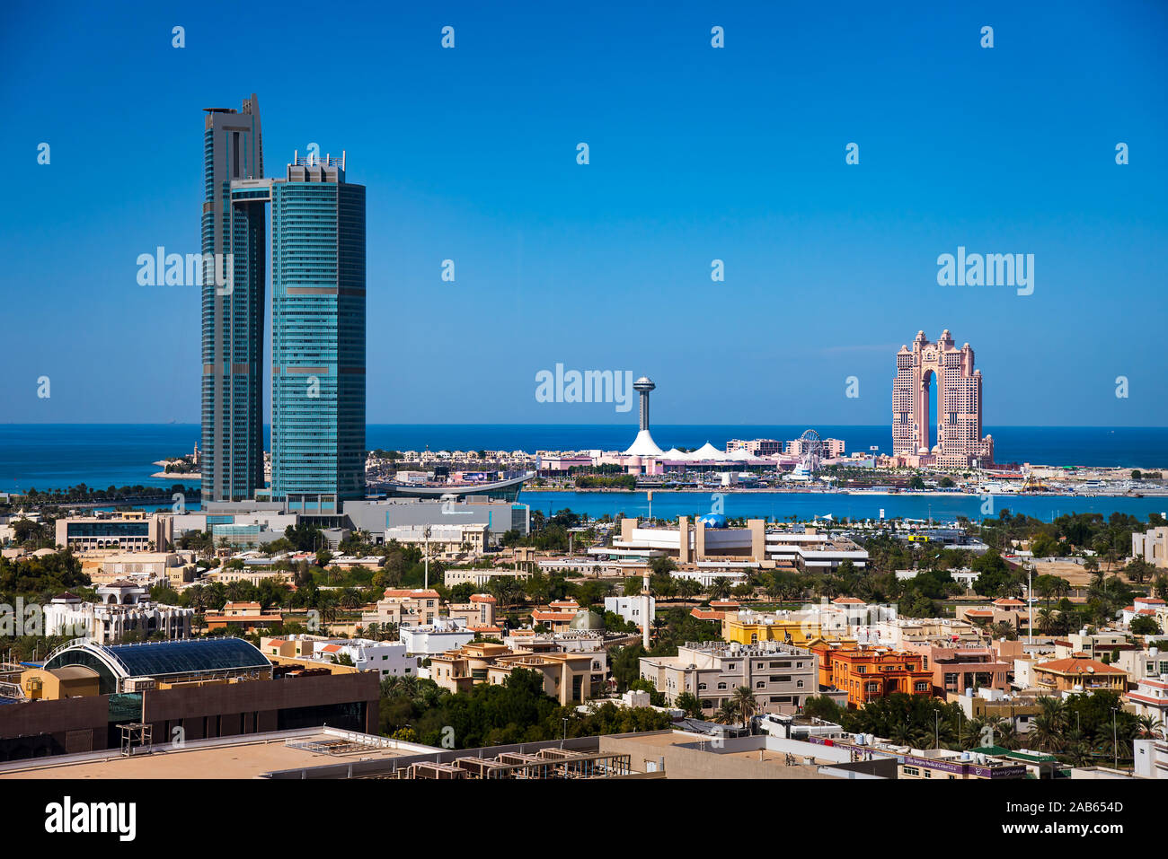 Al Marina island in downtown Abu Dhabi in the United Arab Emirates Stock Photo