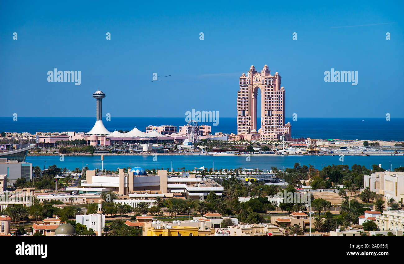 Al Marina island in downtown Abu Dhabi in the United Arab Emirates Stock Photo