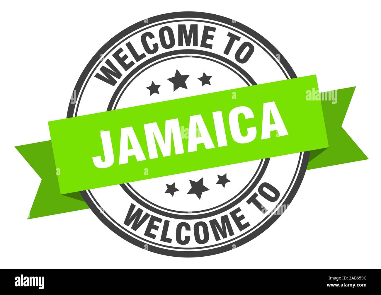 Jamaica stamp. welcome to Jamaica green sign Stock Vector