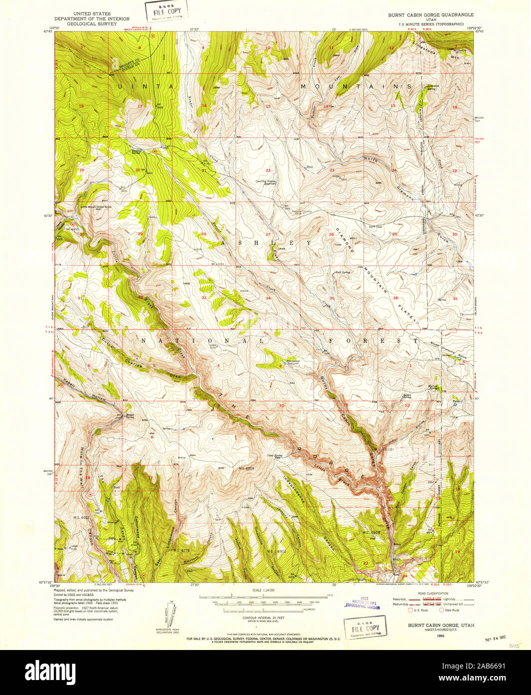 Ut Burnt Cabin Gorge 248368 1950 24000 Restoration Stock Photo