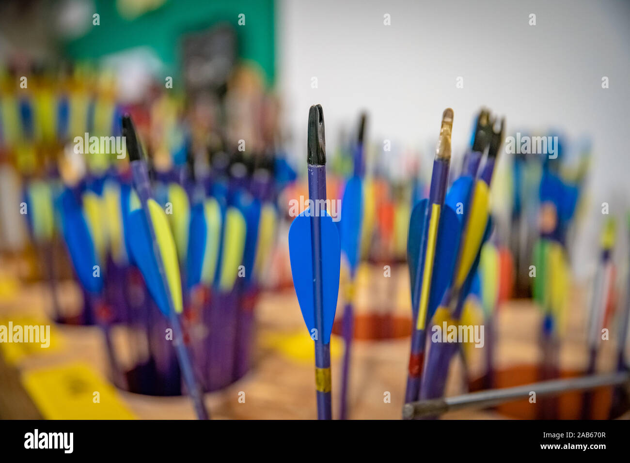 sports archery at the shooting range, competition for the most points