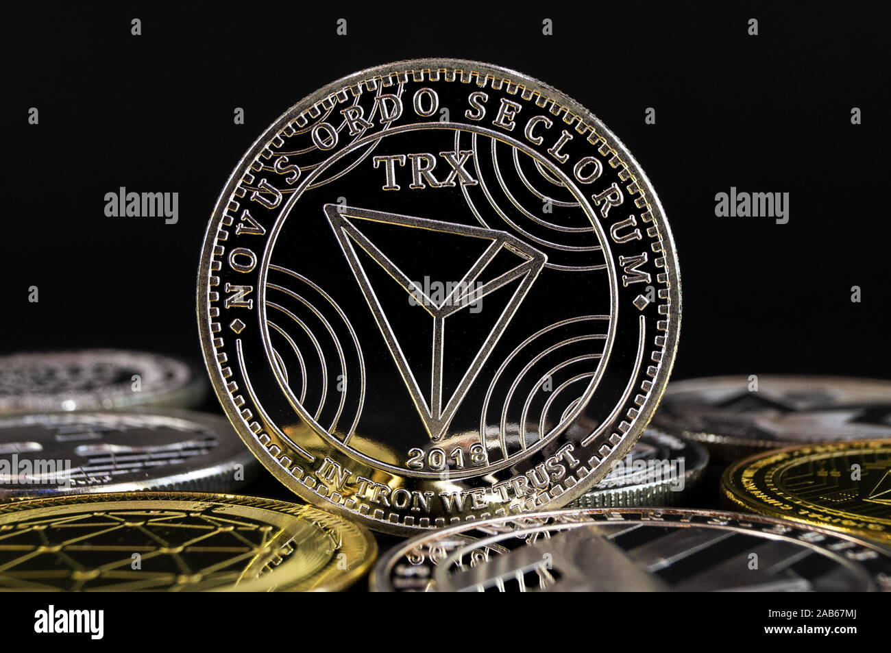 Tron TRX is a modern way of exchange and this crypto currency is a  convenient means of payment in the financial Stock Photo - Alamy