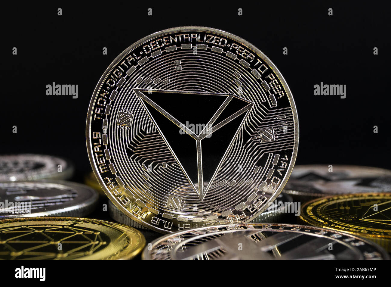 Tron TRX is a modern way of exchange and this crypto currency is a  convenient means of payment in the financial Stock Photo - Alamy