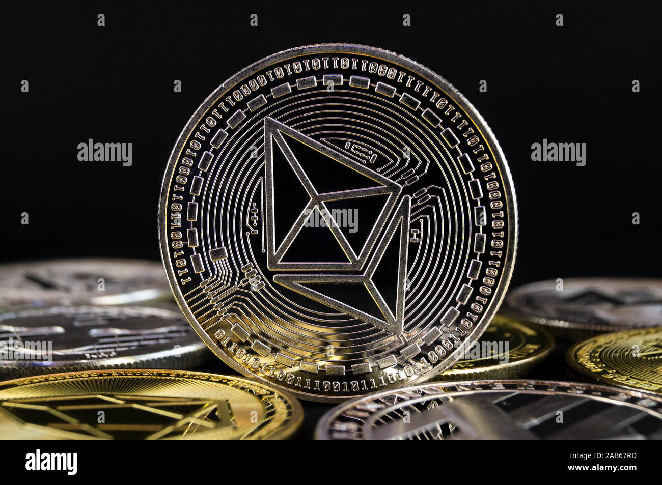 ethereum classic is a modern way of exchange and this crypto currency is a convenient means of payment in the financial Stock Photo