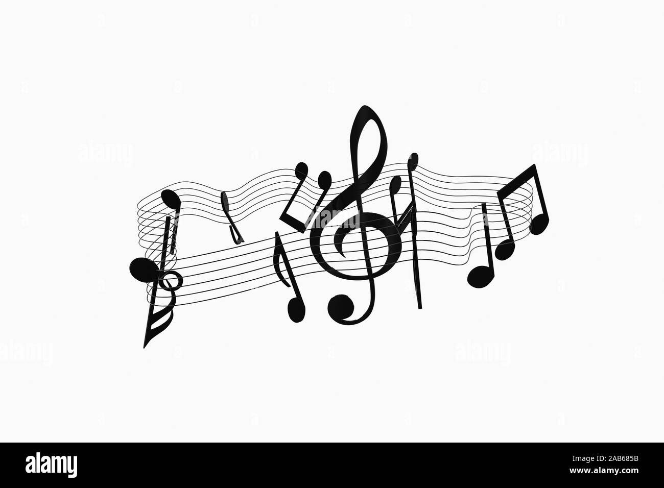 Black Music Notes With White Background 3d Rendering Computer Digital Drawing Stock Photo Alamy