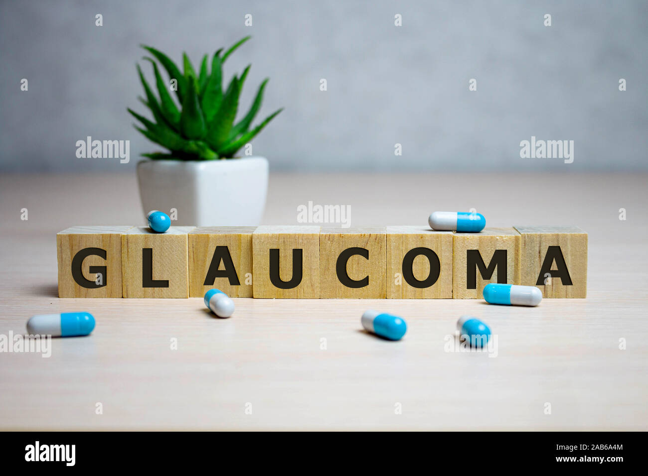GLAUCOMA word made with building blocks, medical concept Stock Photo