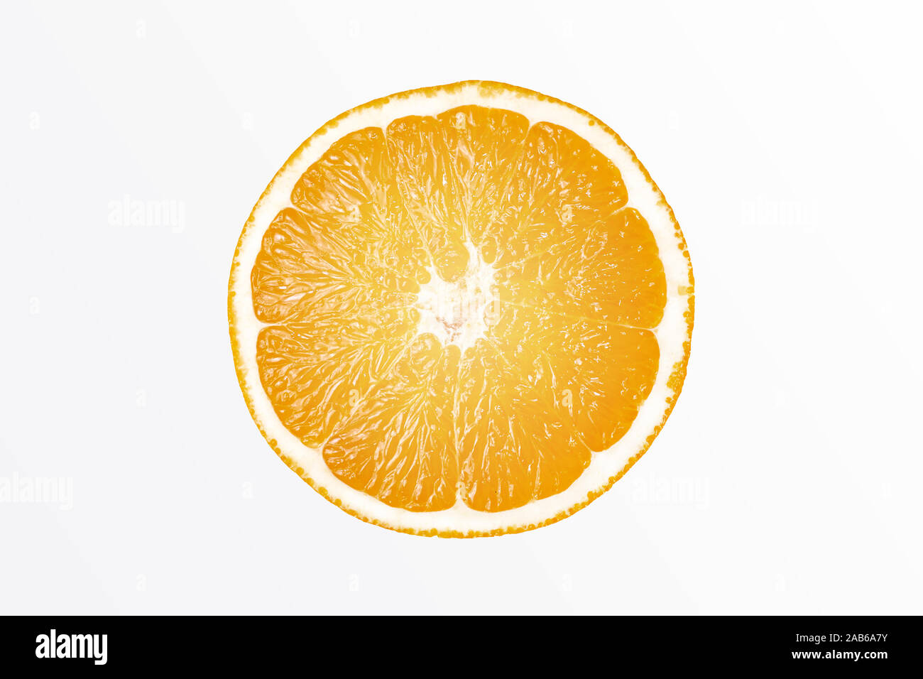 Slice of fresh orange isolated on white background Stock Photo - Alamy