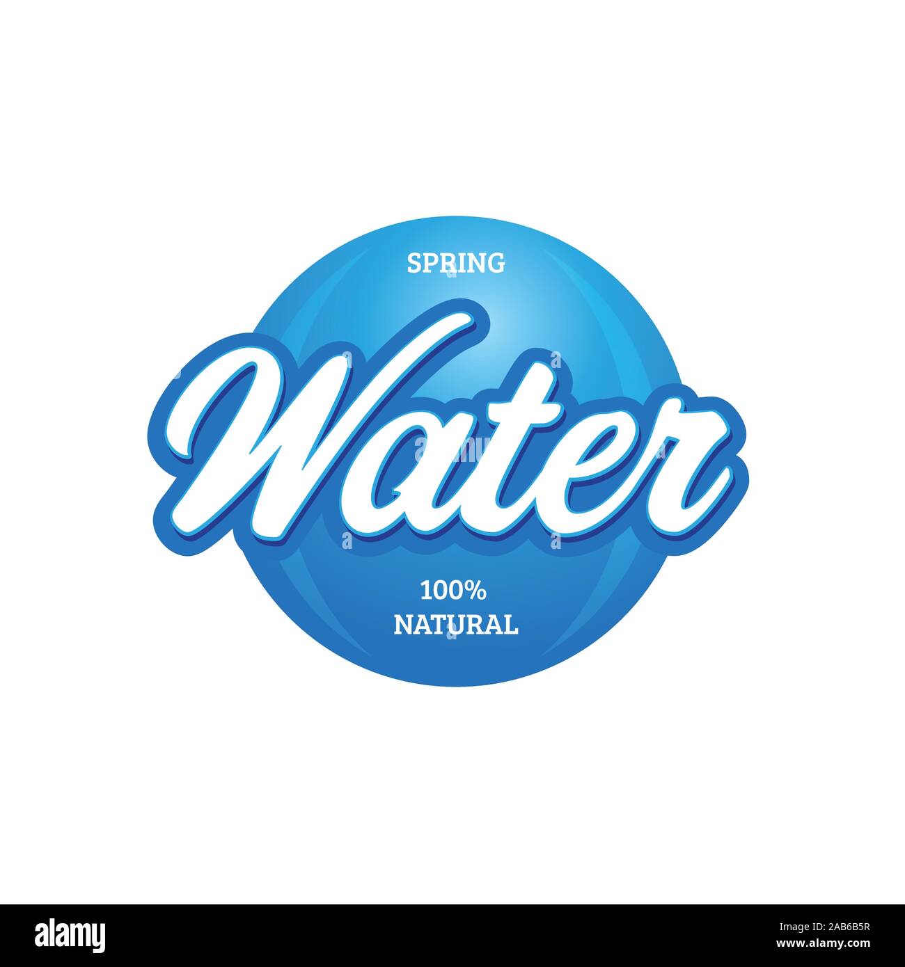 Water sign vintage lettering blue Stock Vector