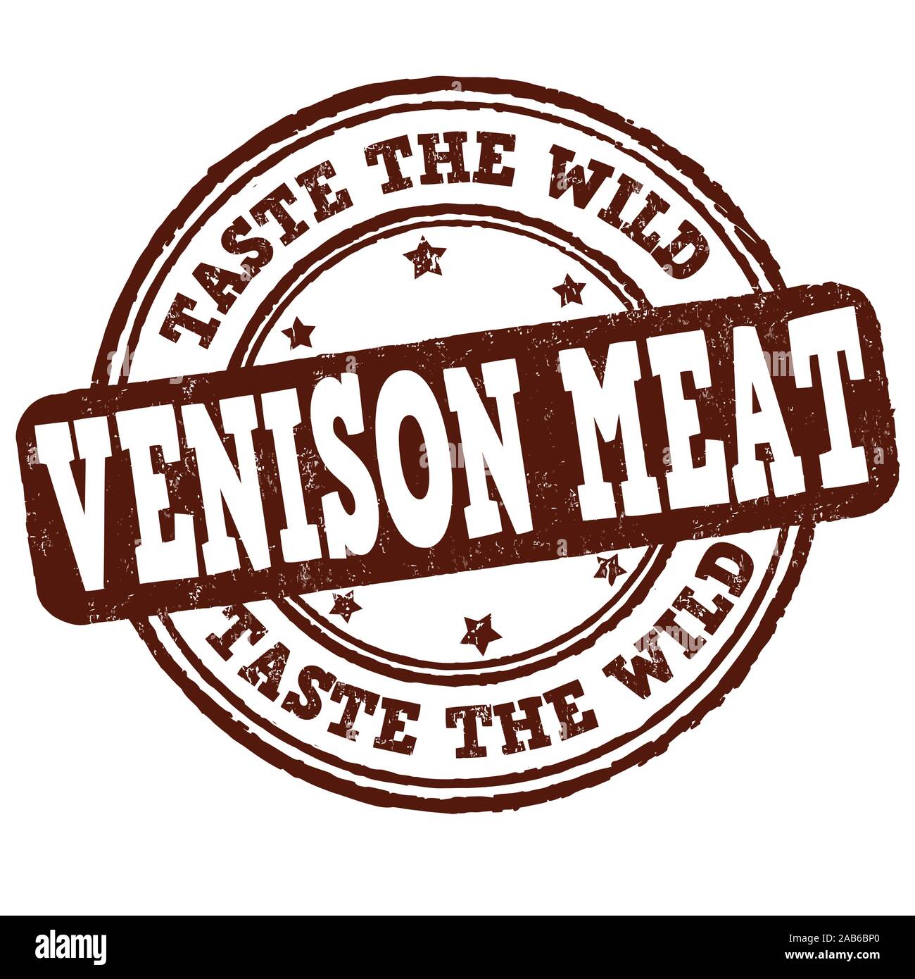 Venison meat grunge rubber stamp on white, vector illustration Stock