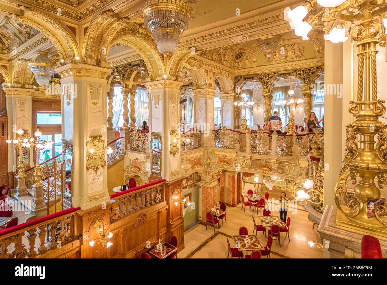 New York Cafe in Budapest Hungary Stock Photo