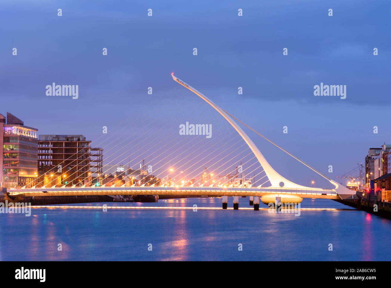 The Samuel Beckett Bridge on the River Liffey in Dublin, Ireland Stock ...